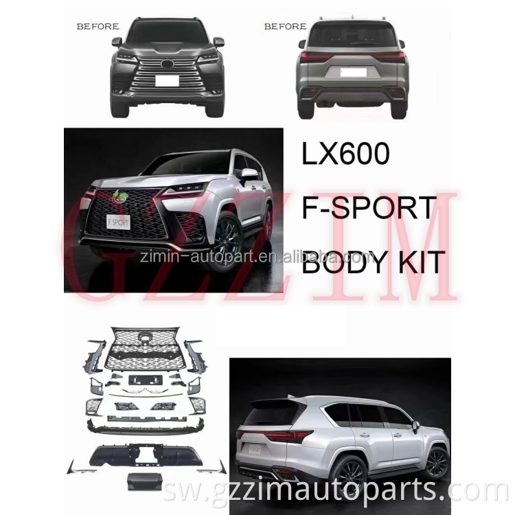 Mbele ya Bumper Grille kwa Uboreshaji wa LX600 hadi toleo la F-Sport